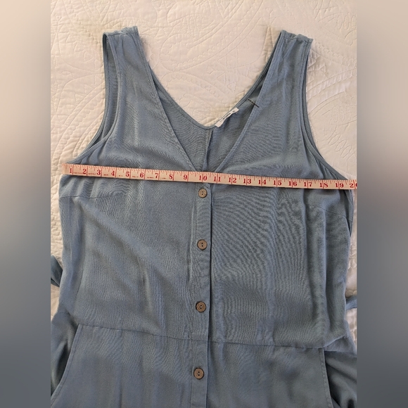 90's Style Blue Sleeveless V-Neckline Button down Maxi Dress with Pockets - NWOT - Picture 10 of 10